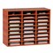 Wood Literature Organizer File Sorter with Removable Shelves Mailbox Slots for Office